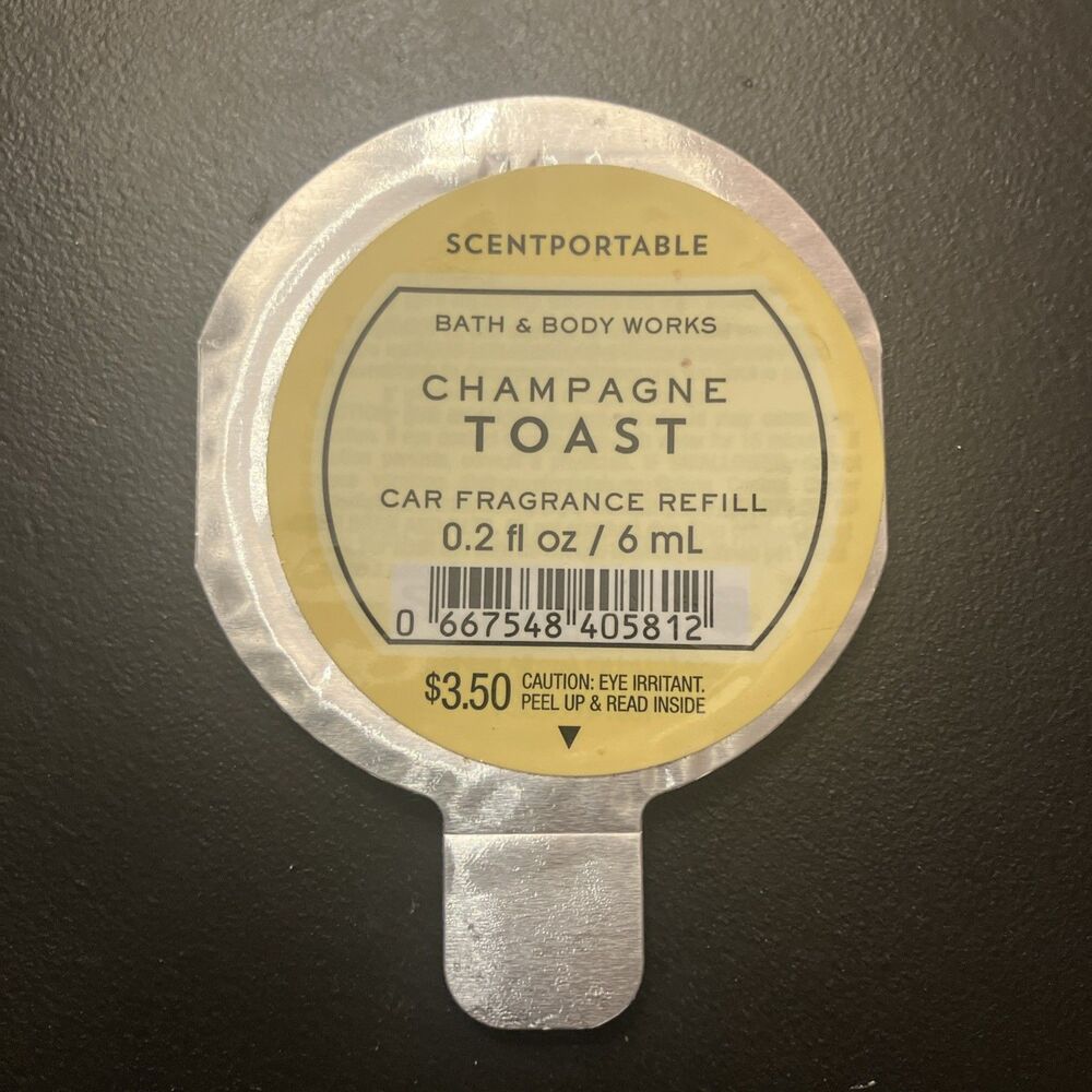 1 NEW BATH & BODY WORKS CHAMPAGNE TOAST SCENTPORTABLE FRAGRANCE REFILL DISC CAR
